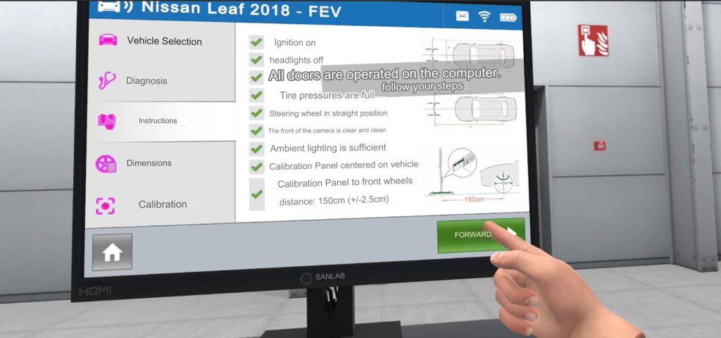 demonstration of electric vehicle training steps